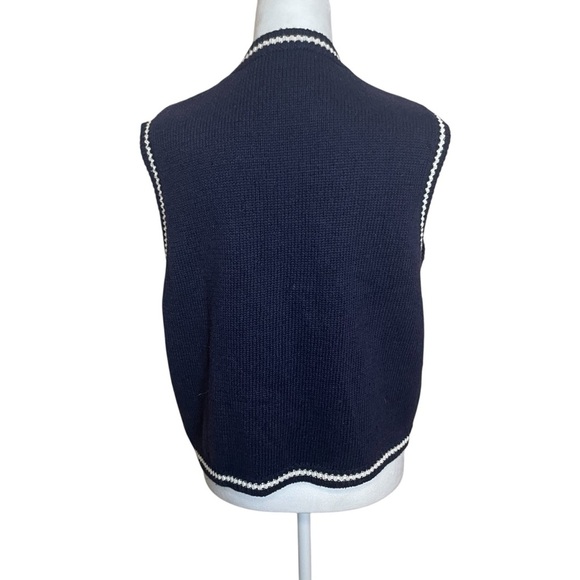 Vintage Robin Sinkler Fireworks Stars Knit Embroidered Vest Medium Patriotic - Picture 4 of 9